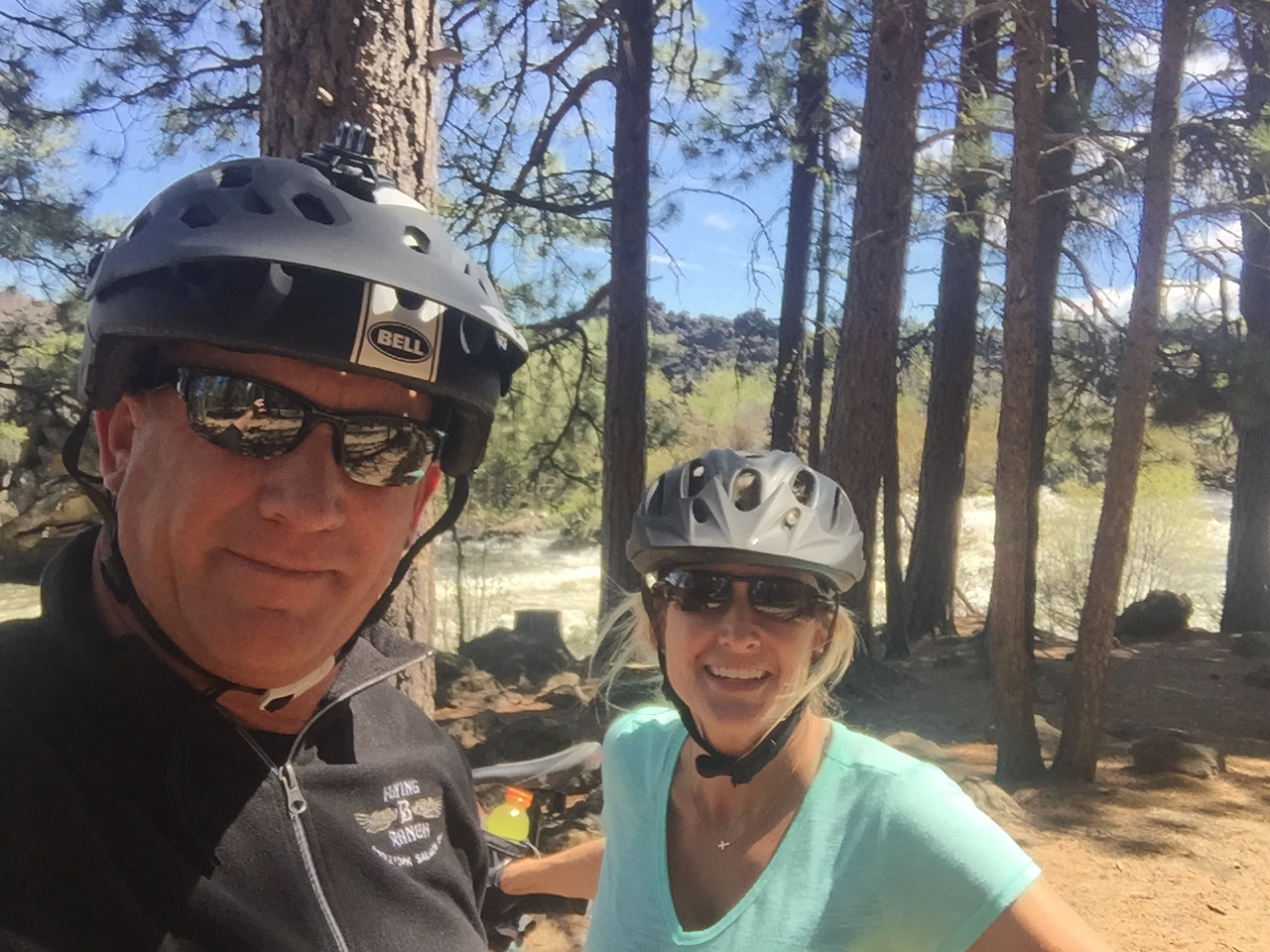 Mountain biking through the pines