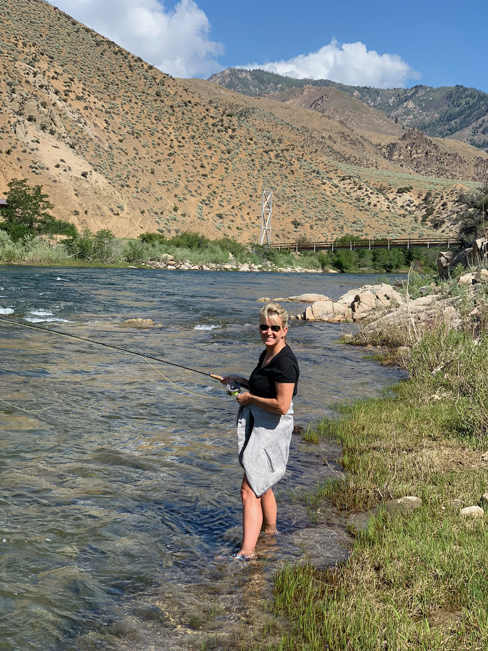 Casting on a canyon river